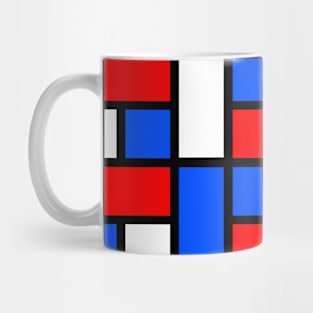 Red, White, Blue Rectangles Mug